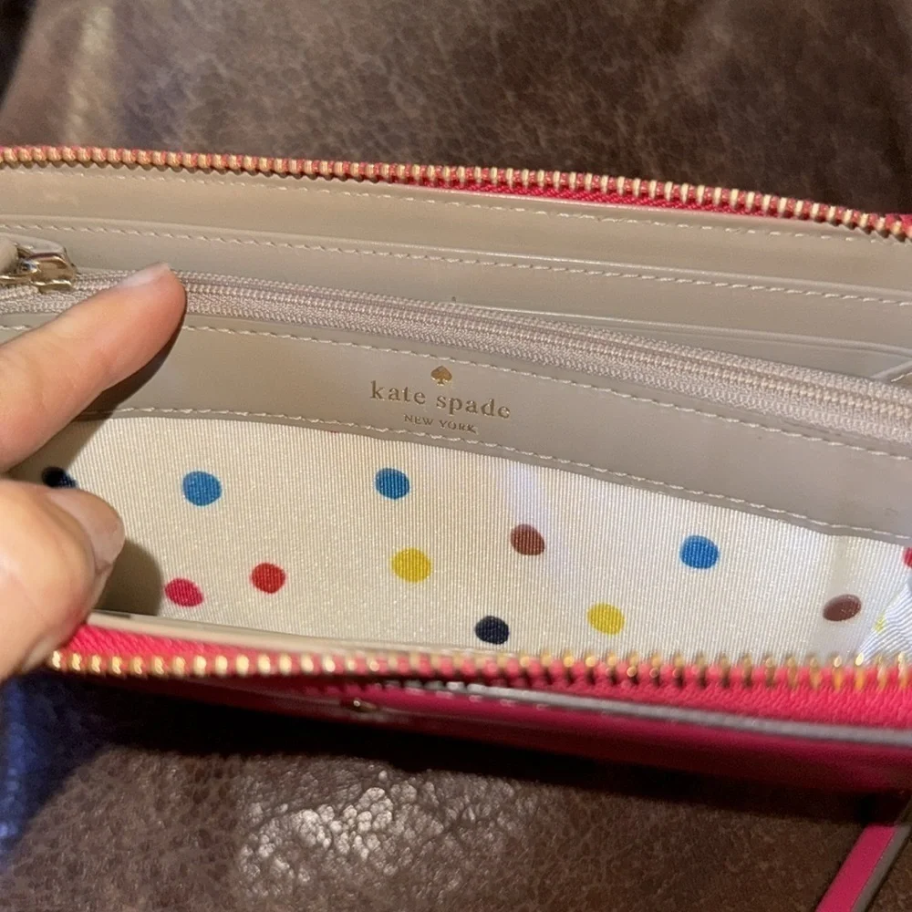 Kate Spade Pink Long Zippy leather Wallet brand new